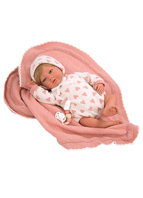 Cristina Reborn Bébé Rose Avec Couverture 40 cm