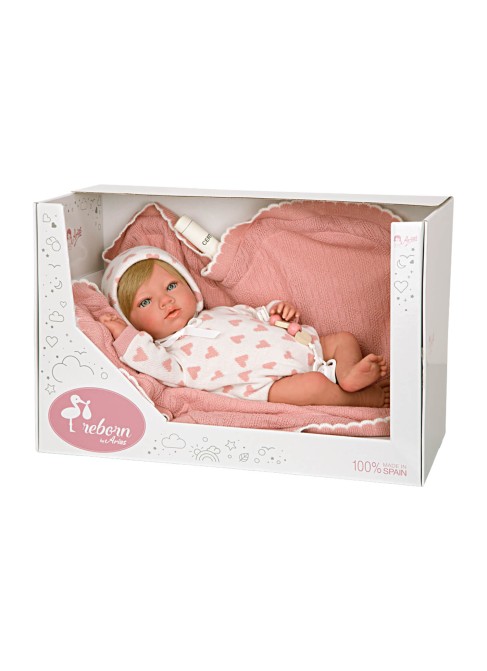 Cristina Reborn Baby Pink With Blanket 40 cm