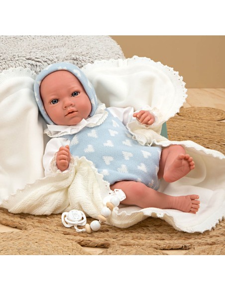 Ian Reborn Baby Blue с одеялом 40 см