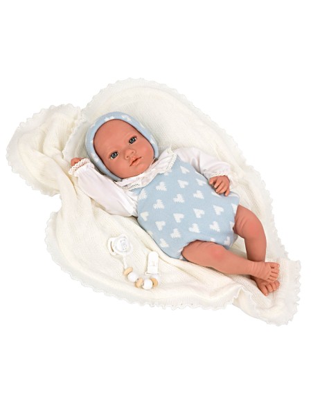 Ian Reborn Bébé Bleu Avec Couverture 40 cm