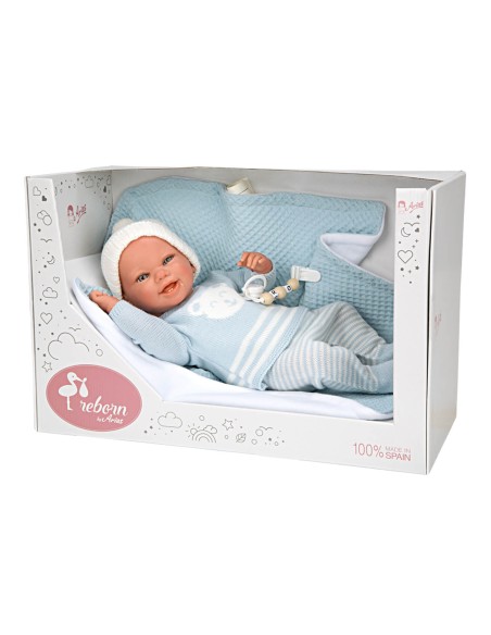 Paulo Reborn Baby Blue With Blanket 40 cm