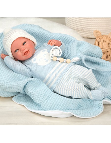 Paulo Reborn Baby Blue With Blanket 40 cm