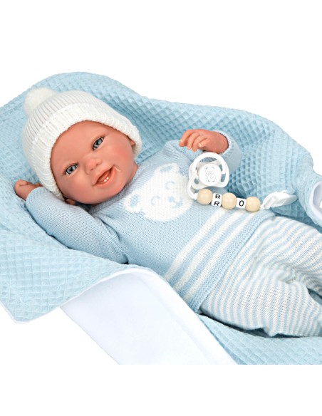 Paulo Reborn Baby Blue With Blanket 40 cm