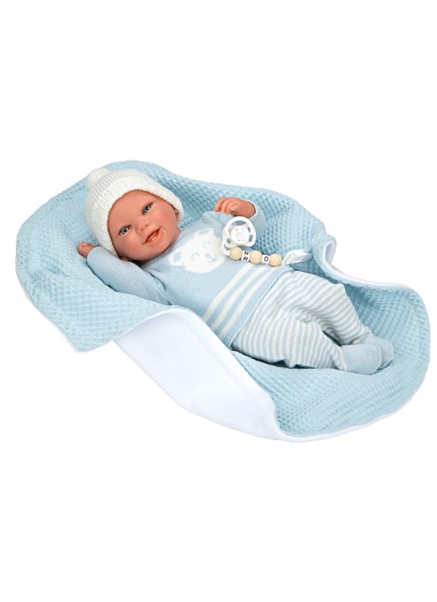 Paulo Reborn Baby Blue с одеялом 40 см