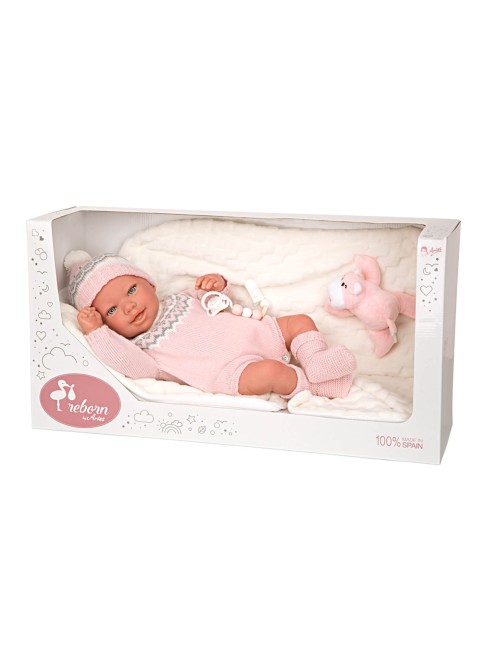 Anais Reborn Bébé Avec Couverture Et Peluche 45 cm