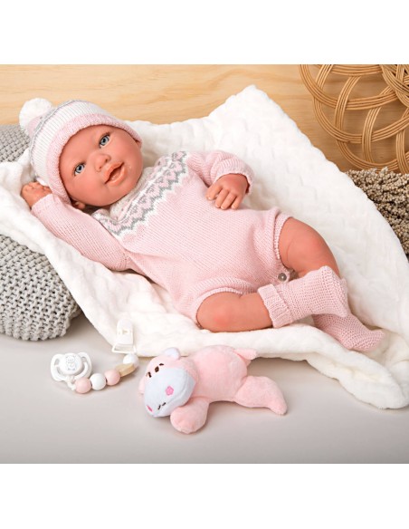 Anais Reborn Bébé Avec Couverture Et Peluche 45 cm
