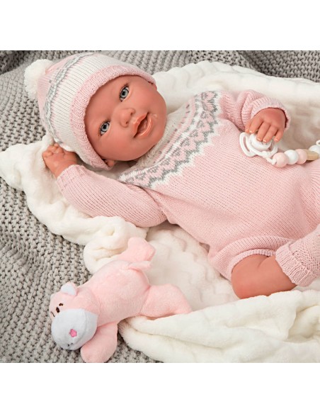Anais Reborn Bébé Avec Couverture Et Peluche 45 cm