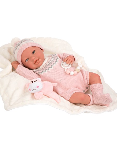 Anais Reborn Bébé Avec Couverture Et Peluche 45 cm