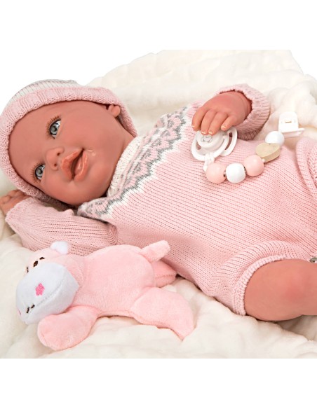 Anais Reborn Bébé Avec Couverture Et Peluche 45 cm