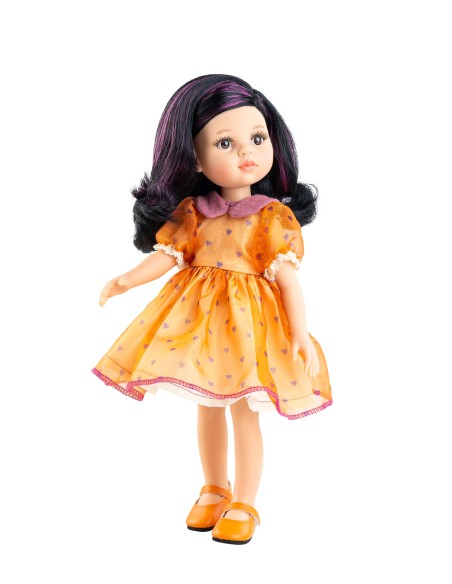 Carina Vestido Naranja Flores 32 cm