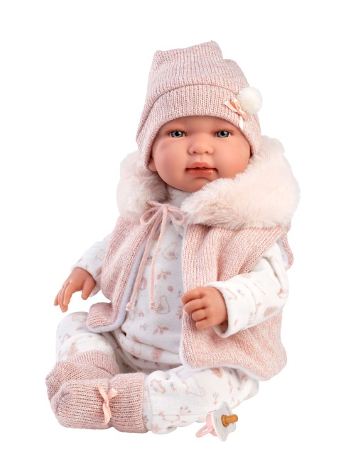 Tina Newborn 44 cm Pink Romper with Hood 44 cm