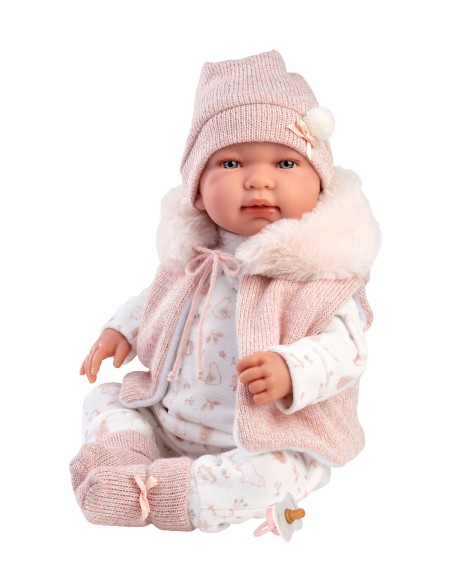 Tina Newborn 44 cm Pink Romper with Hood 44 cm