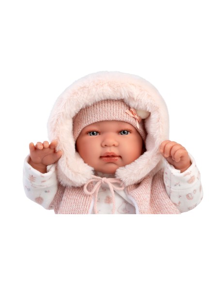 Tina Newborn 44 cm Pink Romper with Hood 44 cm