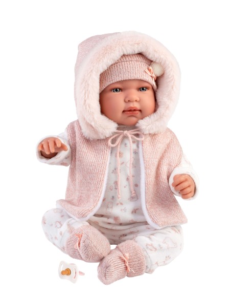 Tina Newborn 44 cm Pink Romper with Hood 44 cm