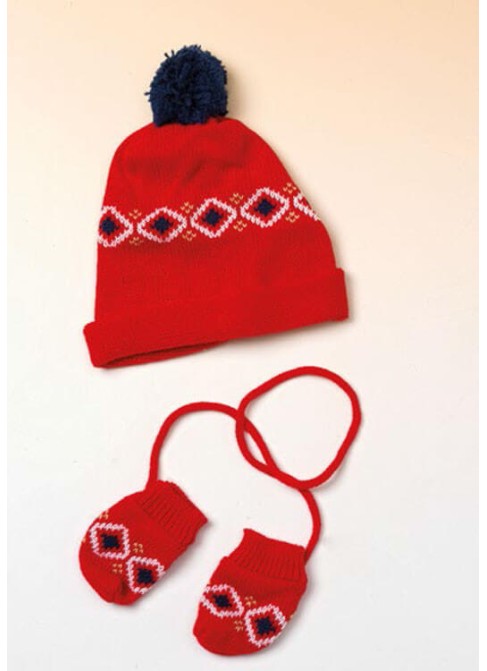 Set of Hat and Gloves Red