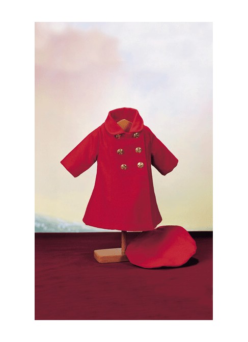 MANTEAU ROUGE AVEC UN BÉRET