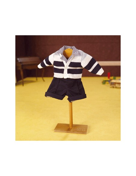 CAMICIA A RIGHE CON I PANTALONI CORTI BLU