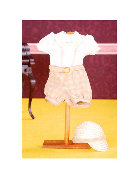 SET: PANTALONCINI A QUADRI MARRONE E CAPPELLO