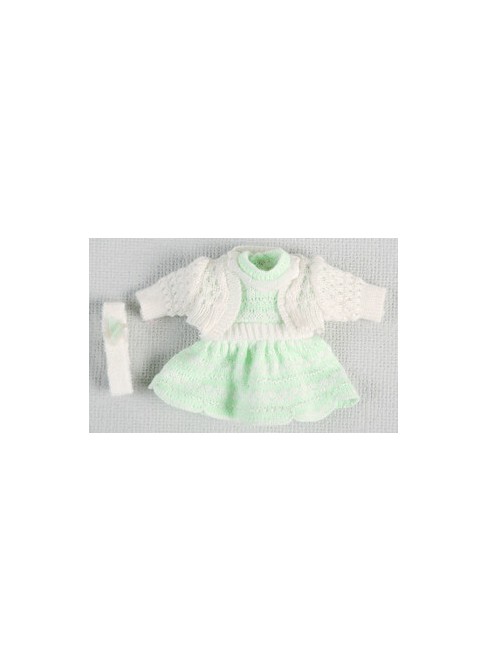 MINI ABITO IN MAGLIA VERDE E BEIGE