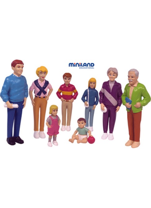 Juguetes Juego Educativo Figuras Amigos del Mundo Miniland Familia Europea 8 Figuras