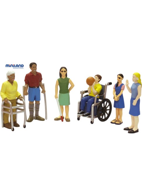 Juguetes Juego Educativo Figuras Amigos del Mundo Miniland Figuras Discapacidades