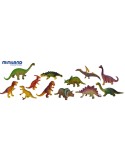 Dinosaurios - 12 Figuras en Bote con Asa