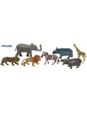 Animales Selva - 7 Figuras en Bote con Asa