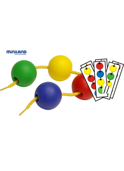 Juguetes Juego Educativo Juguete de Ensamblaje Juegos de Disposicion Bolas Ensartables 20 mm 100 Bolas + 10 Cordones