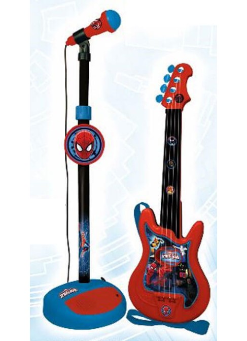 Juguetes Juguetes Musicales Set de Instrumentos Conjunto Guitarra y Micro Spiderman