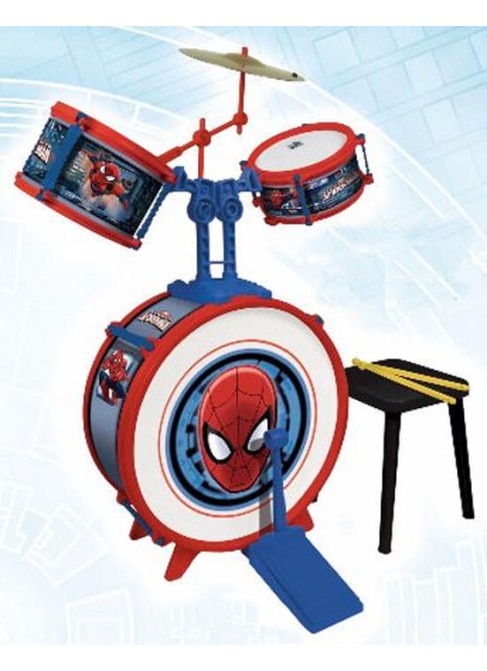 Juguetes Juguetes Musicales Baterias y Tambores Bateria Sencilla con Banqueta Spiderman