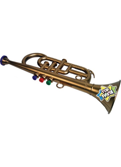 Juguetes Juguetes Musicales Viento Trompeta 3 Pistones Metalizada en Bolsa