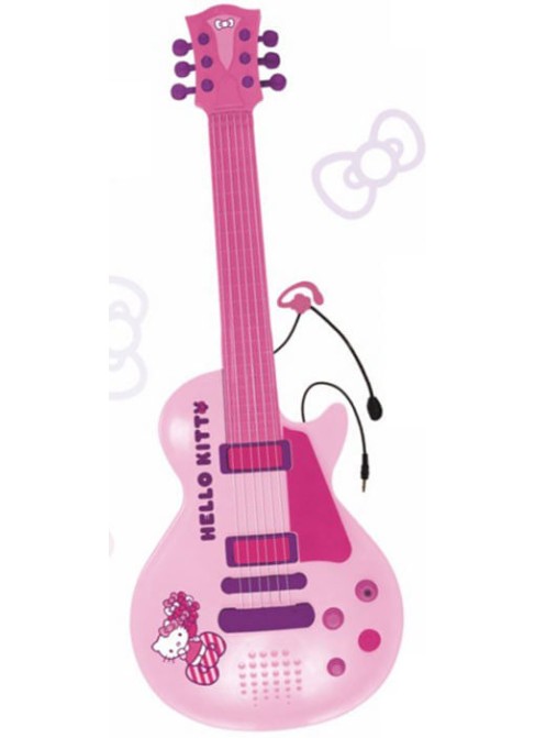 Juguetes Juguetes Musicales Set de Instrumentos Guitarra Electrónica con Micro Hello Kitty